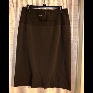 Grace Element High Waisted Brown Skirt w/Belt